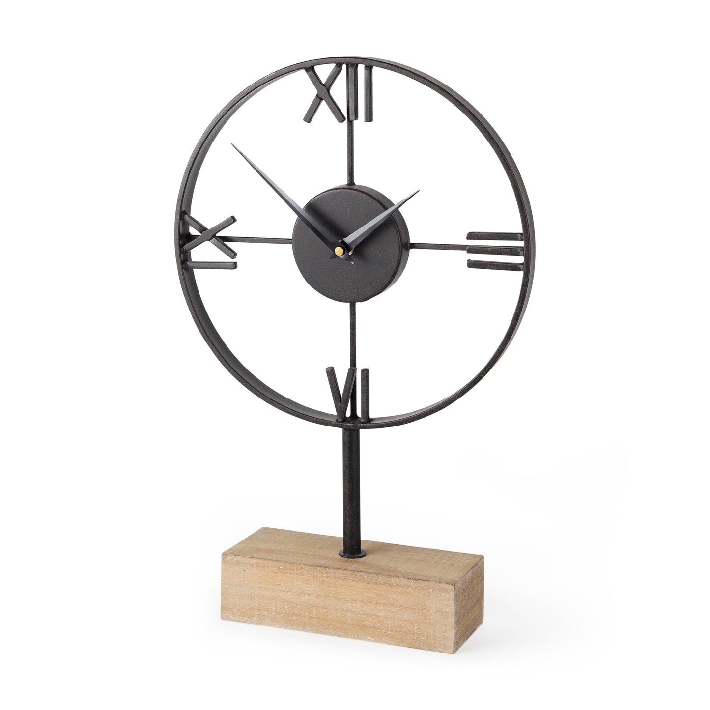 Oris Black Metal Open Frame Table Clock