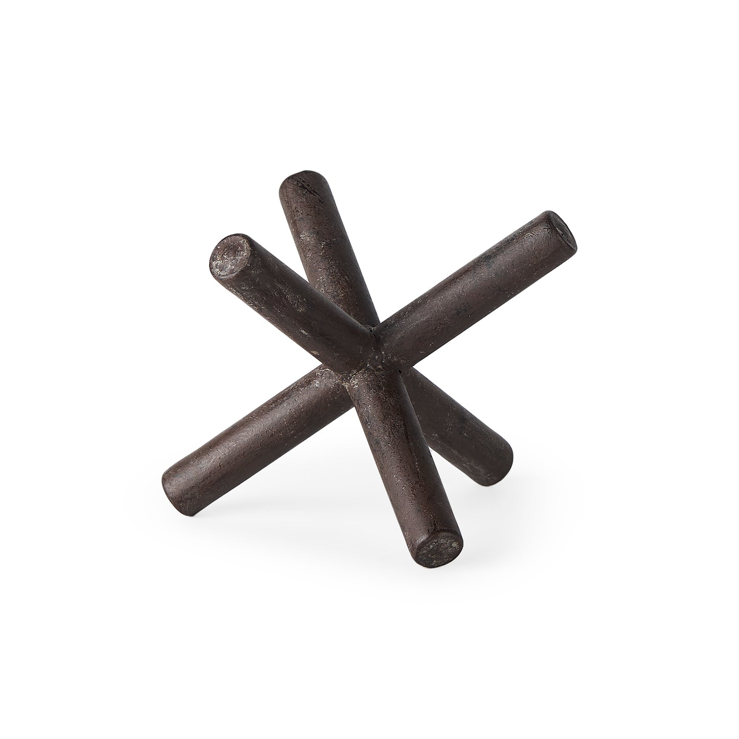 Astericks Small Brown Metal Decor Object