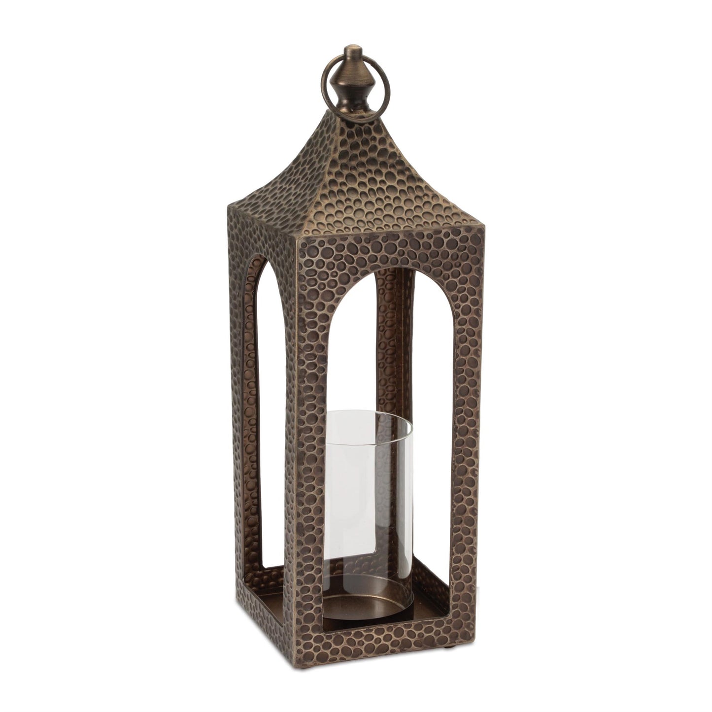Lantern 24.5”H Iron/Glass