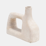 Ecomix, 10"H Abstract Vase, Antique White