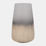G;ass. 11" Antiqued Finish Vase, Ivory