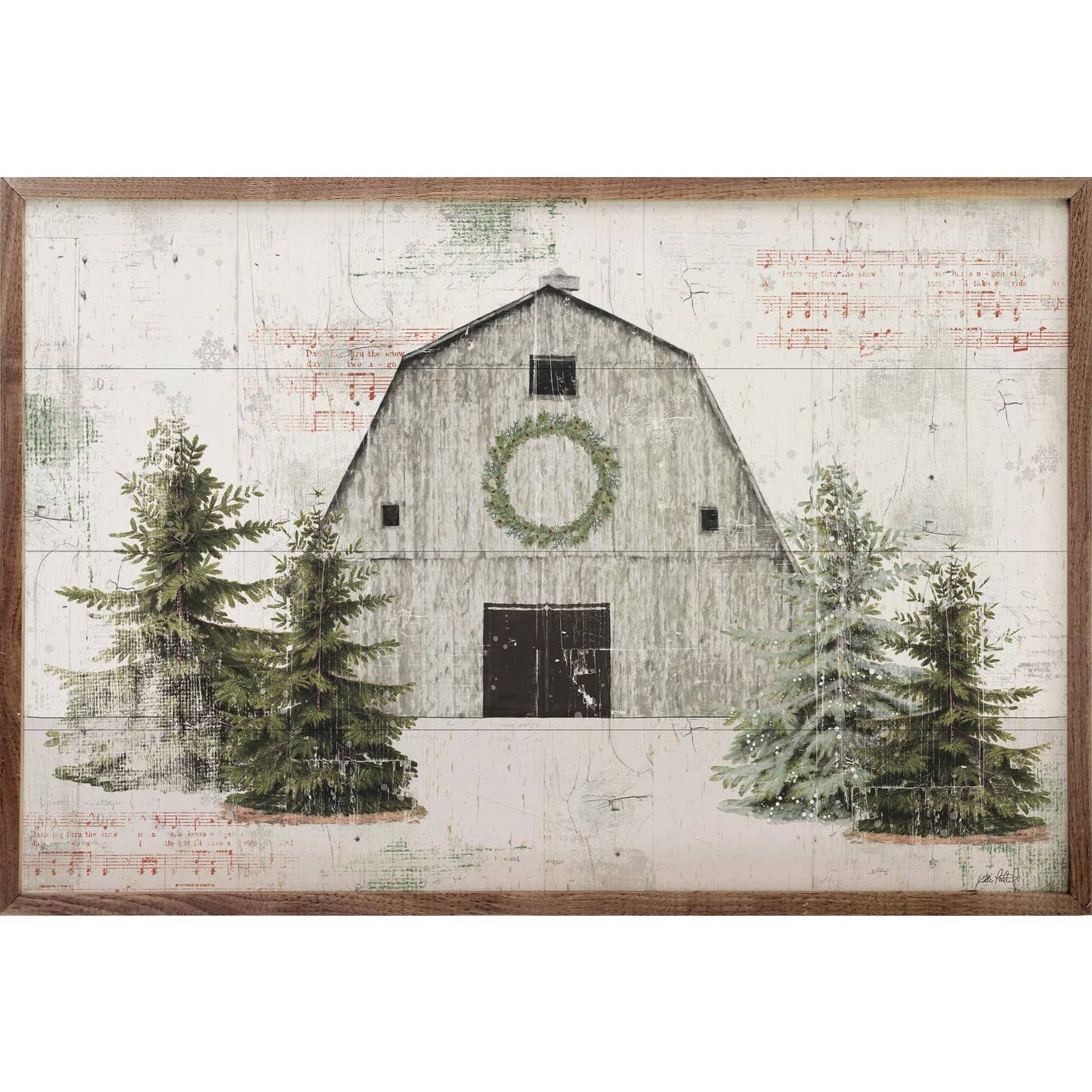 Wooded Holiday I Barn By Katie Pertiet