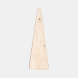 12" Travertine Obelisk, Tan