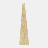 16" Travertine Obelisk, Tan