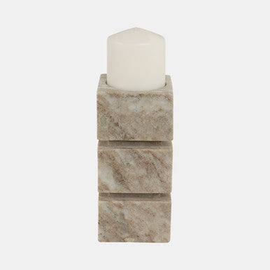 Marble Stacked Cubed Candleholder