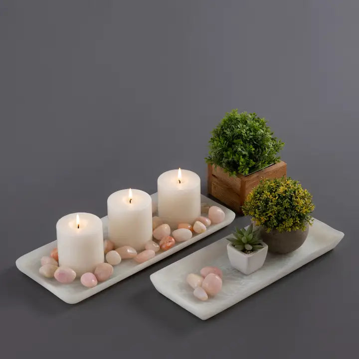 White Resin Rectangle Platter