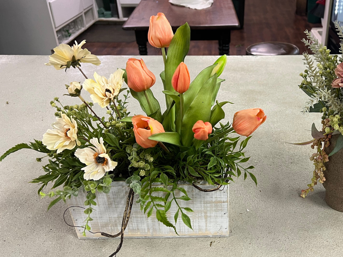 Tulips with Cream Floral Arrangement