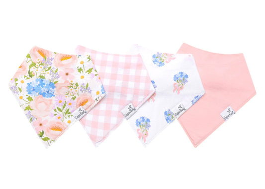 4 Pack Baby Bandana Bibs - Penelope