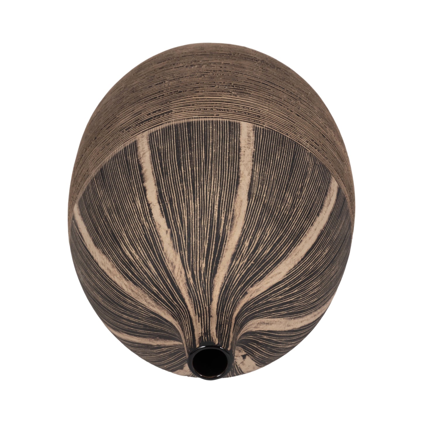 Ceramic Modern Tribal Decorative Vase - Brown, 10 in.