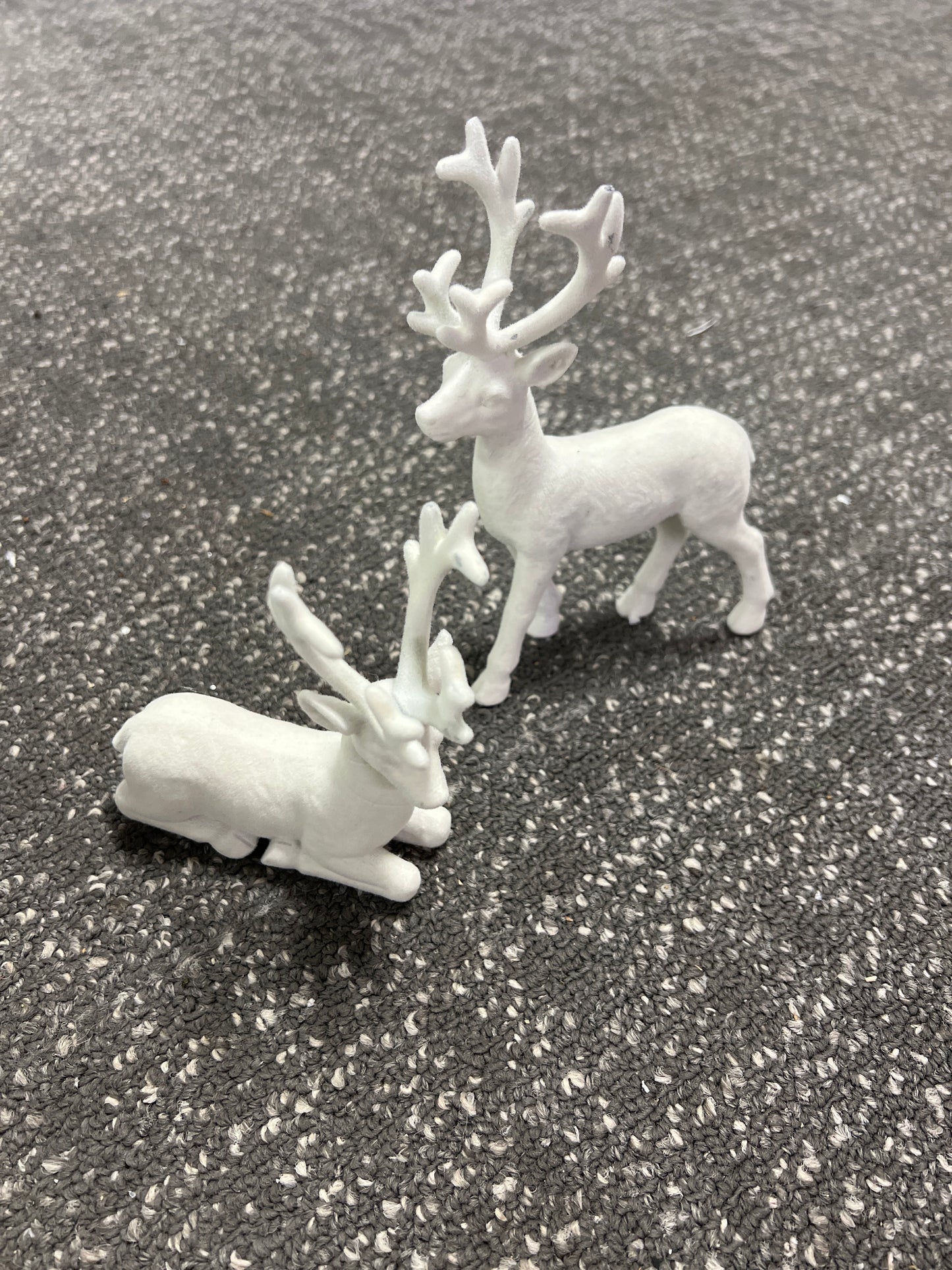 White Flocked Reindeer
