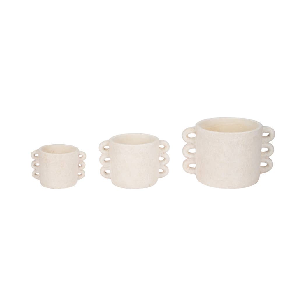 Cement Amphora Multi-Loop Handle Planter - White, 8 in.
