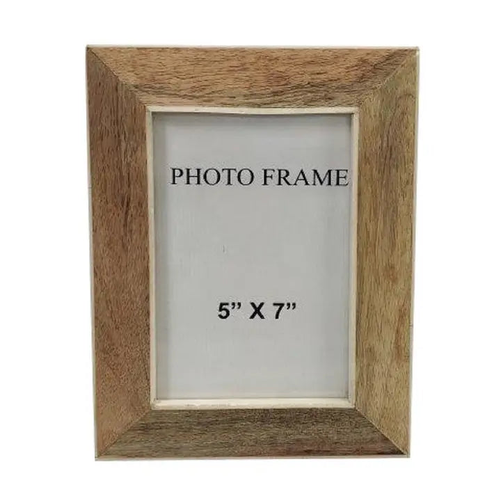 5x7 Wood Picture Frame with White Resin Border