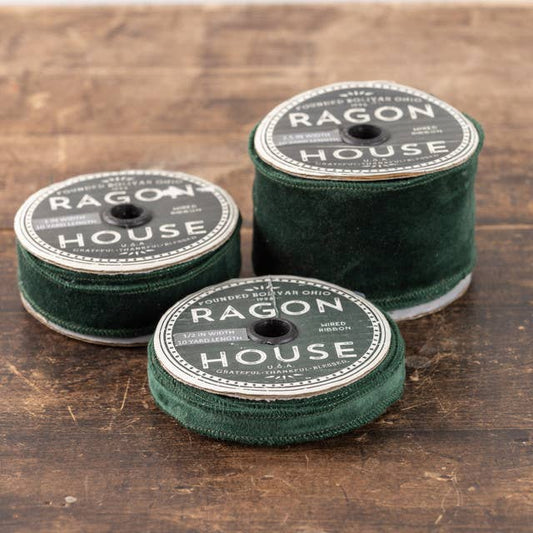 .5" EMERALD GREEN VELVET RIBBON