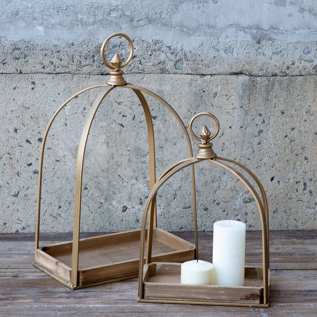 Gold Wide Metal Wood Displayers