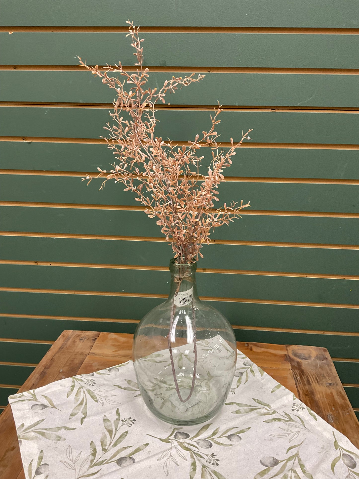11.25" Light Grey Green Glass Vase