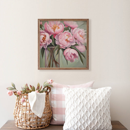 Pink Peony Bouquet Vase