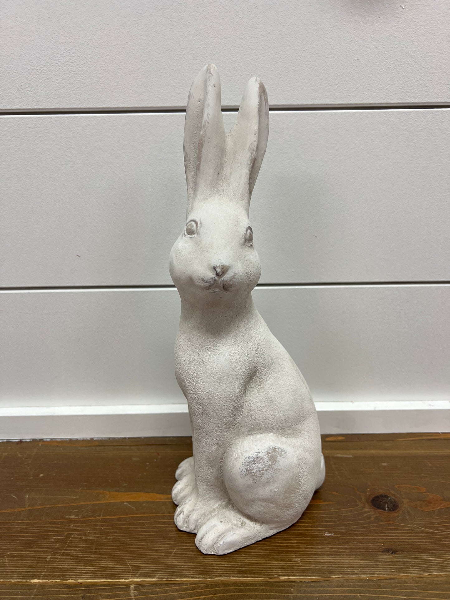 8.5" White Sitting Bunny Decor