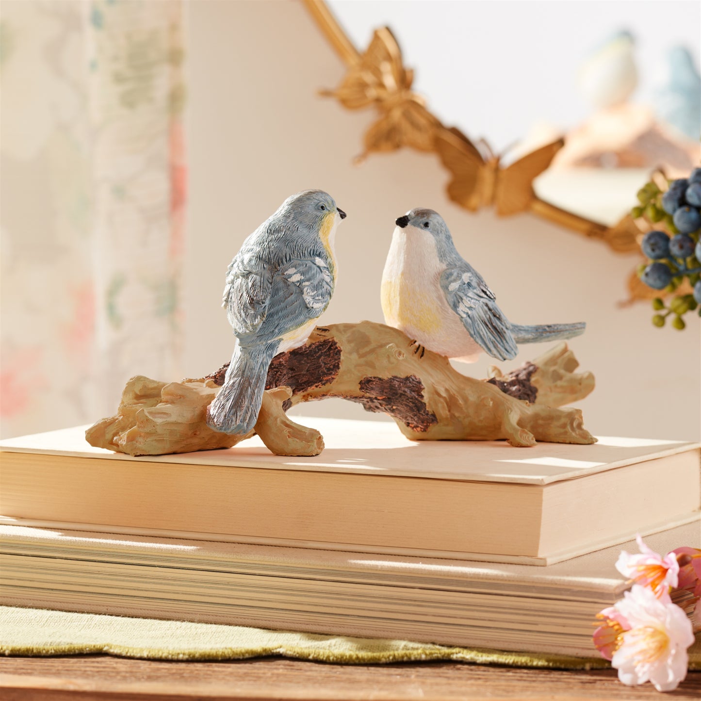 Birds on Branch 9.5"L x 4"H Resin