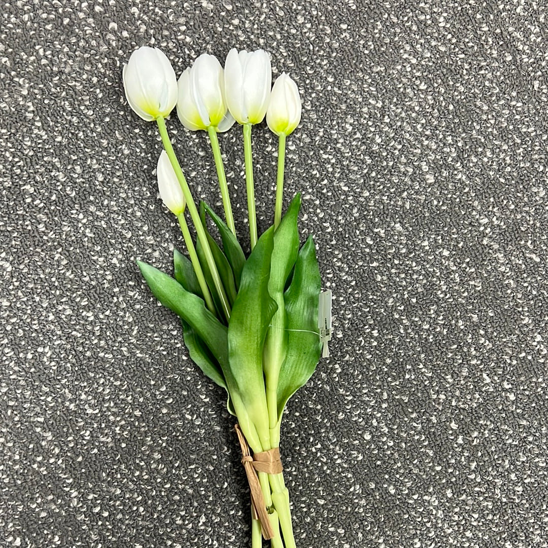 White Real-Touch Tulip Bundle
