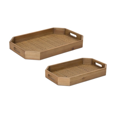 Wood/ Rattan Tray
