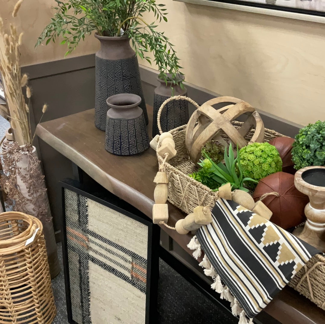 70x17x30 Ledger Live Edge Wooden Brown Console Table