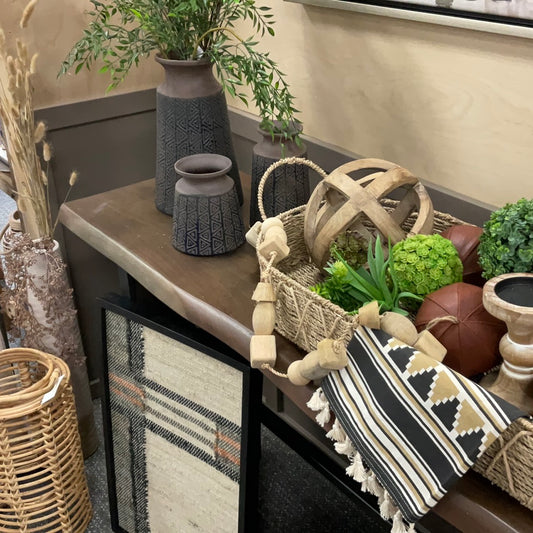 70x17x30 Ledger Live Edge Wooden Brown Console Table