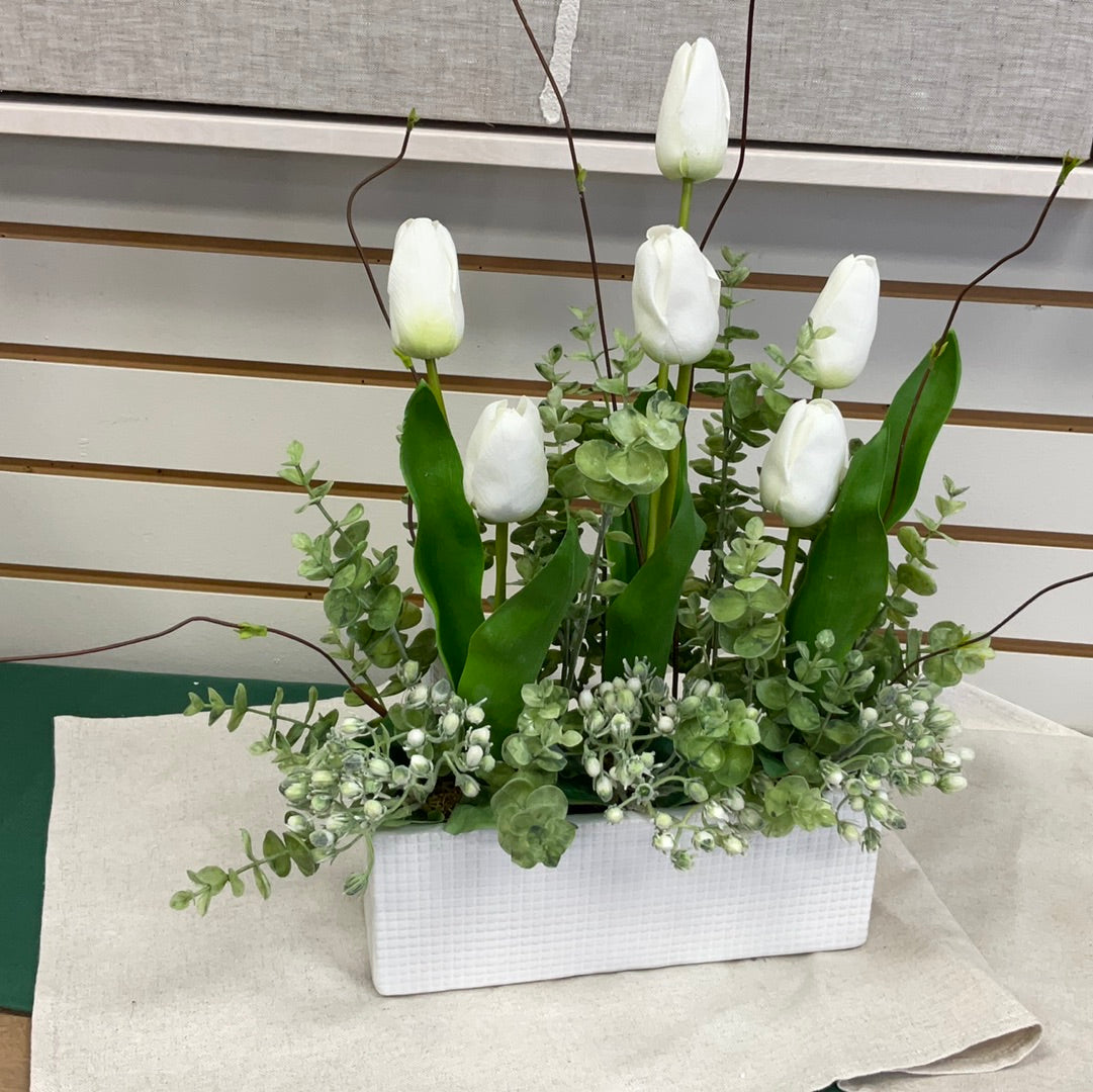 White Tulip Arrangement
