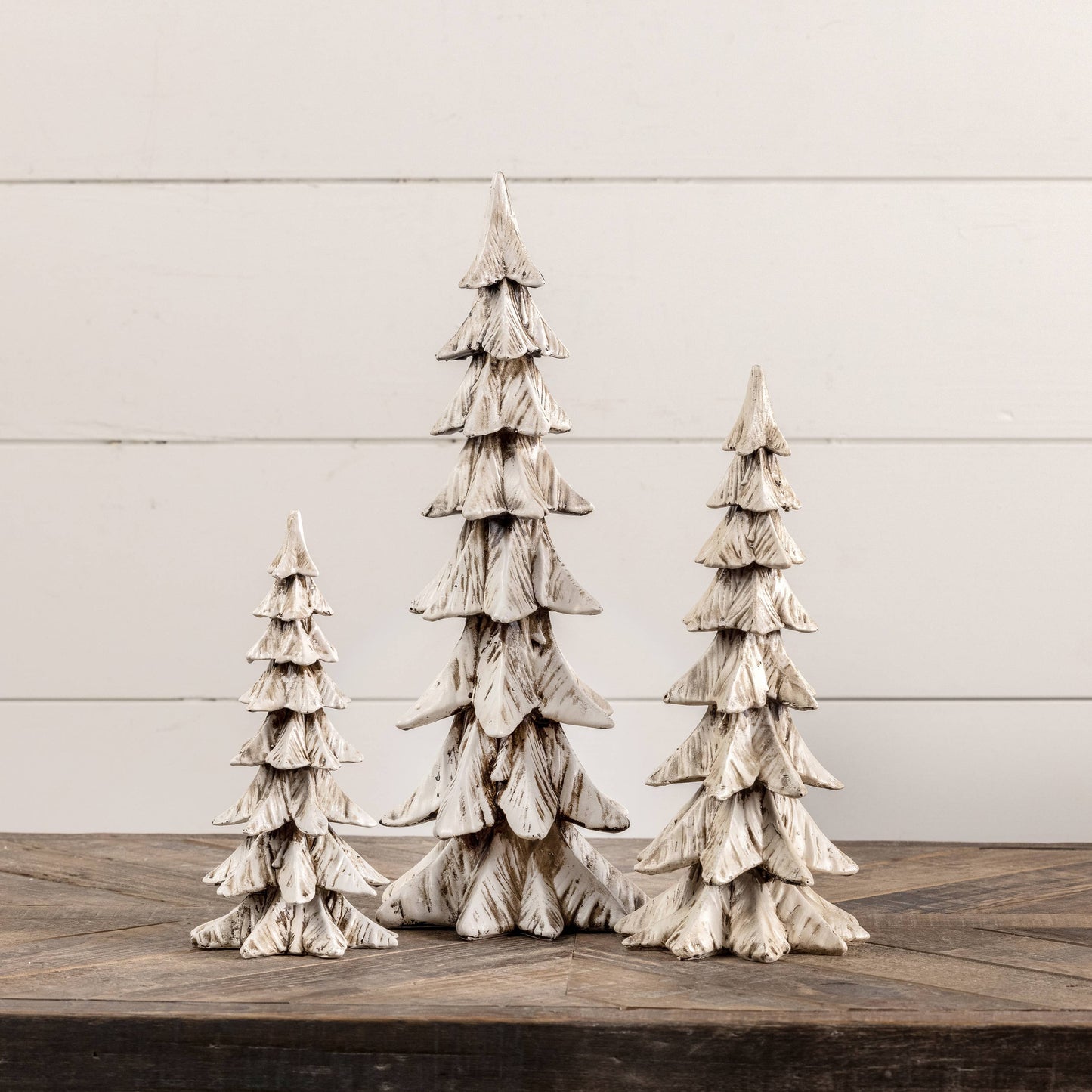 12" WEATHERED WHITE RESIN TREE