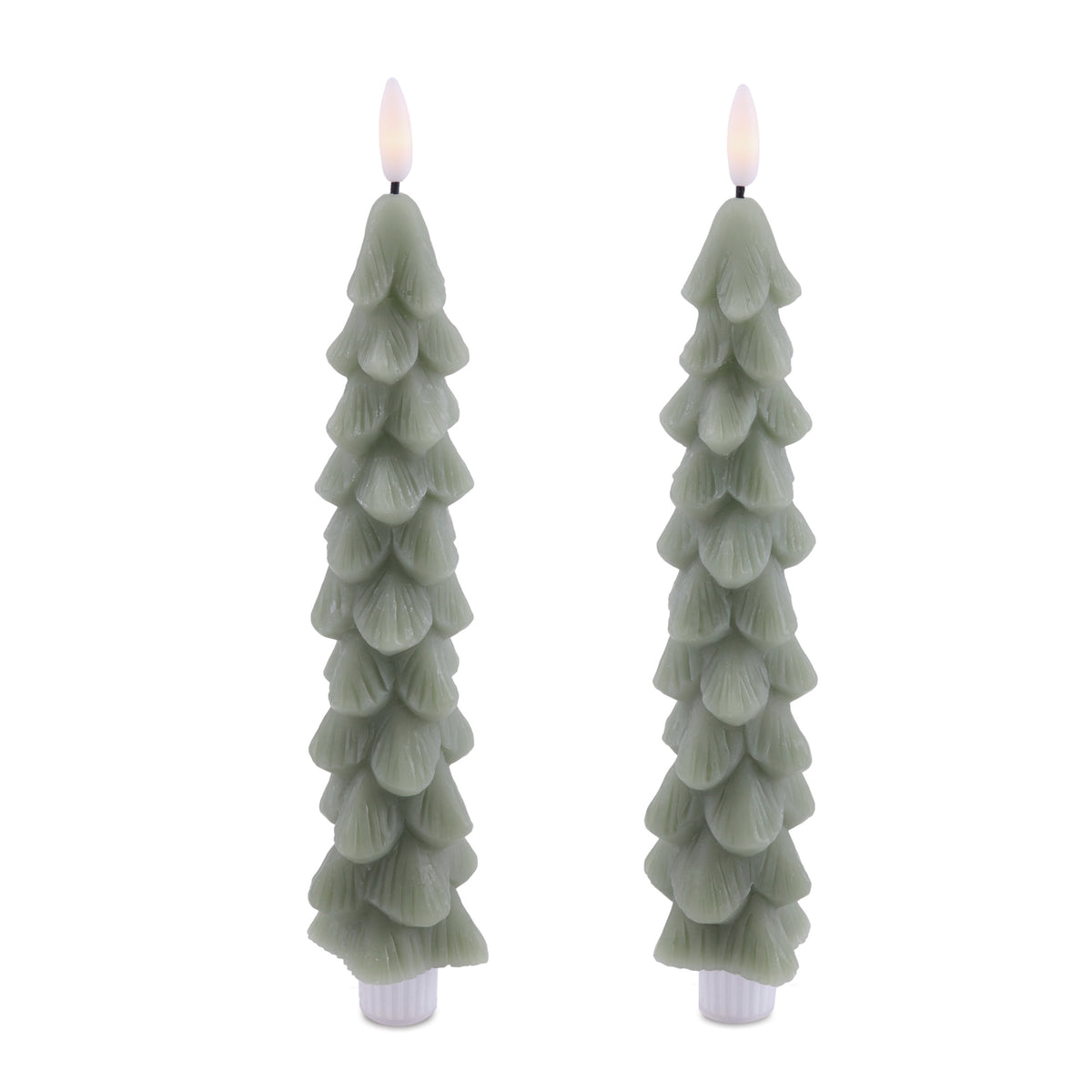 Green Fia 9.5" Tree Taper Candle