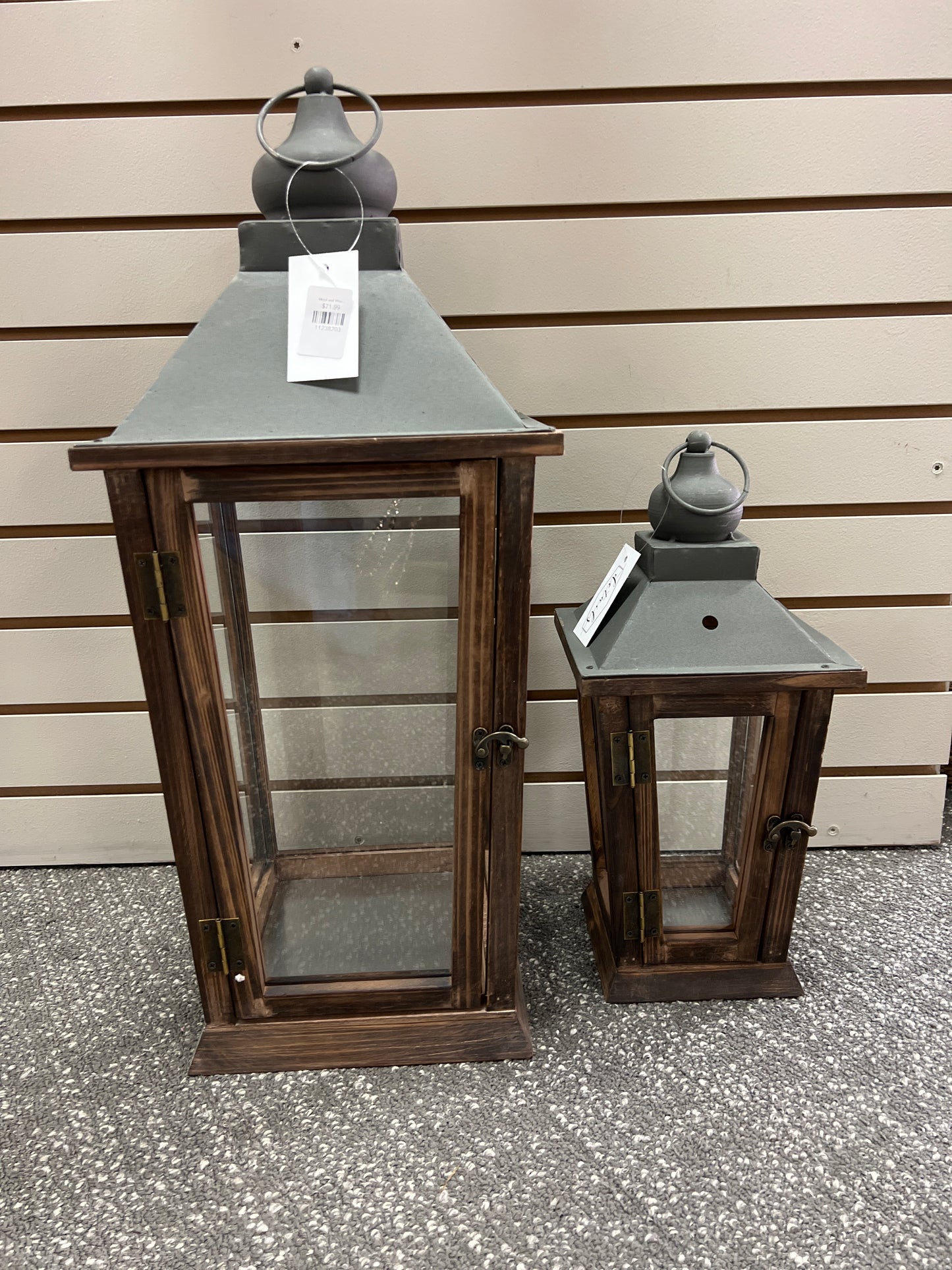 Metal and Wood Lantern