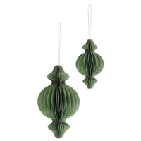Green Paper Finial Ornaments
