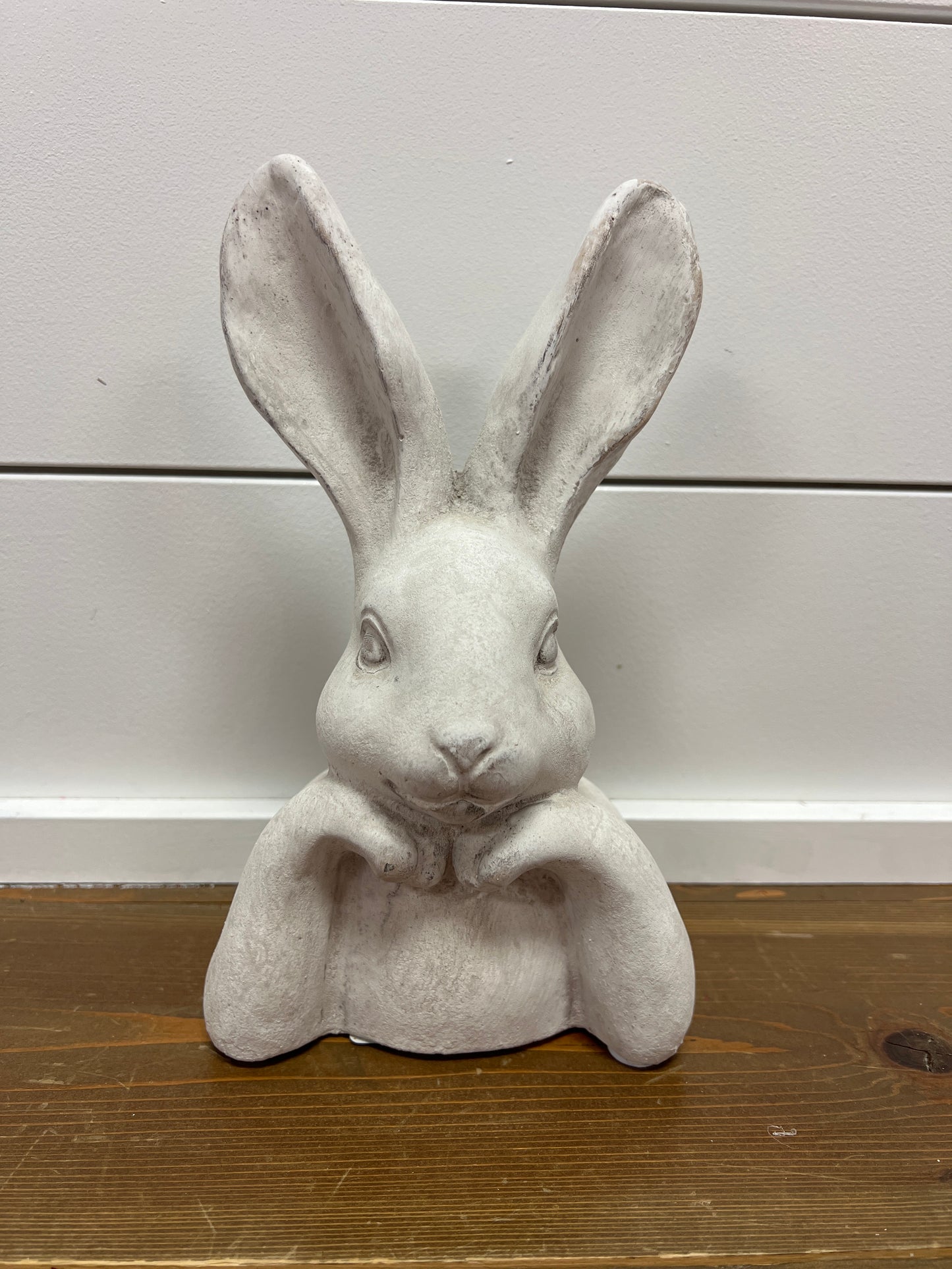 12" H White Sitting Bunny Decor