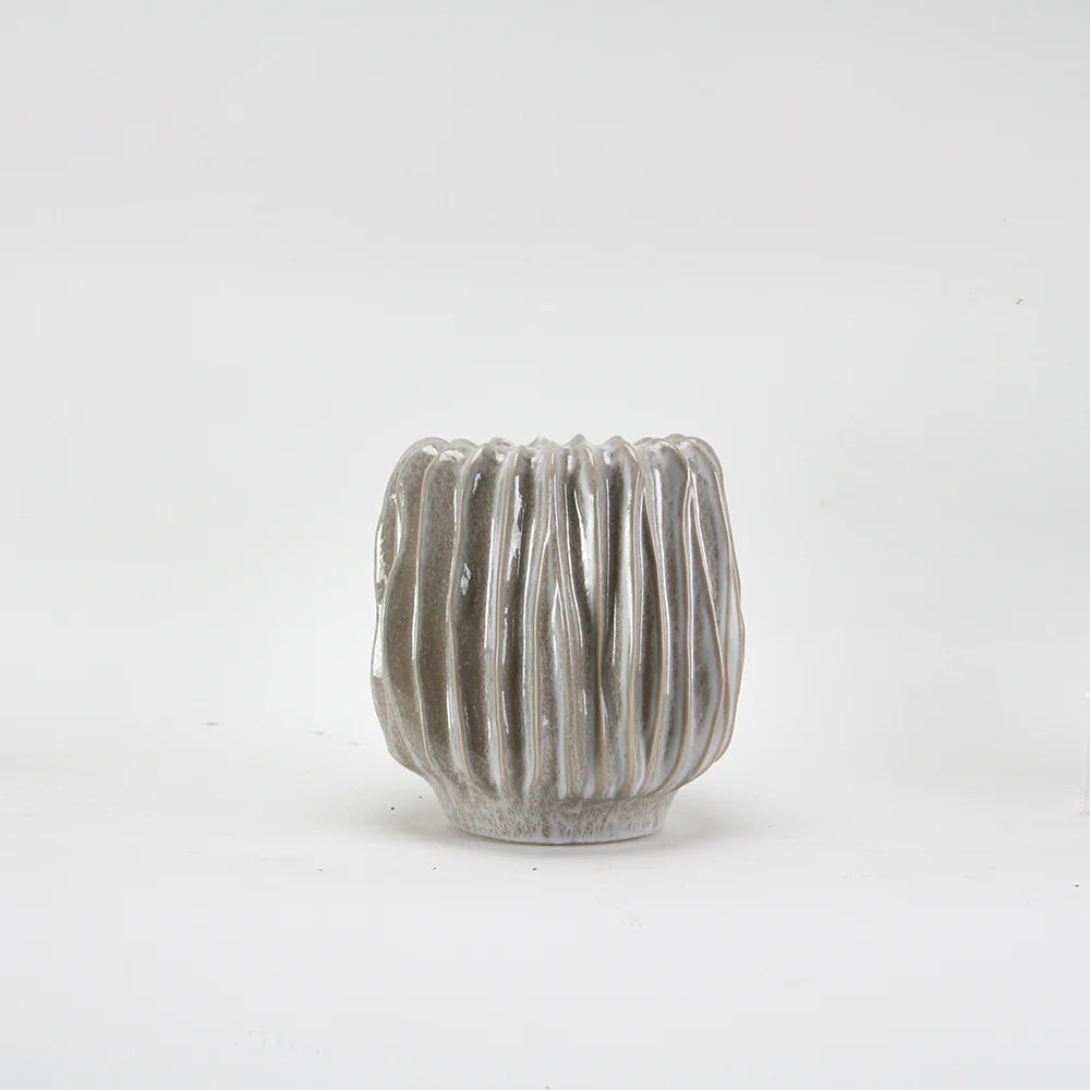 Gray 5x6 Ceramic Vase