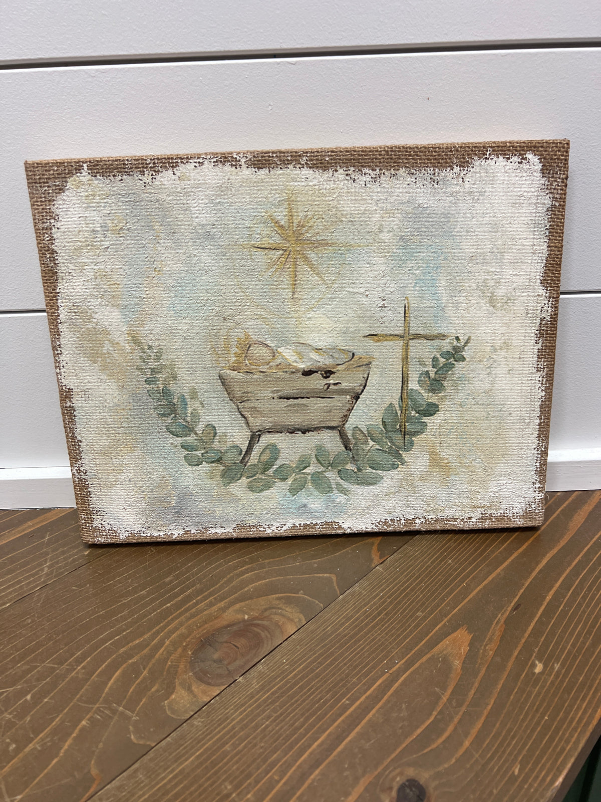 Burlap Baby Jesus Wall Hanging