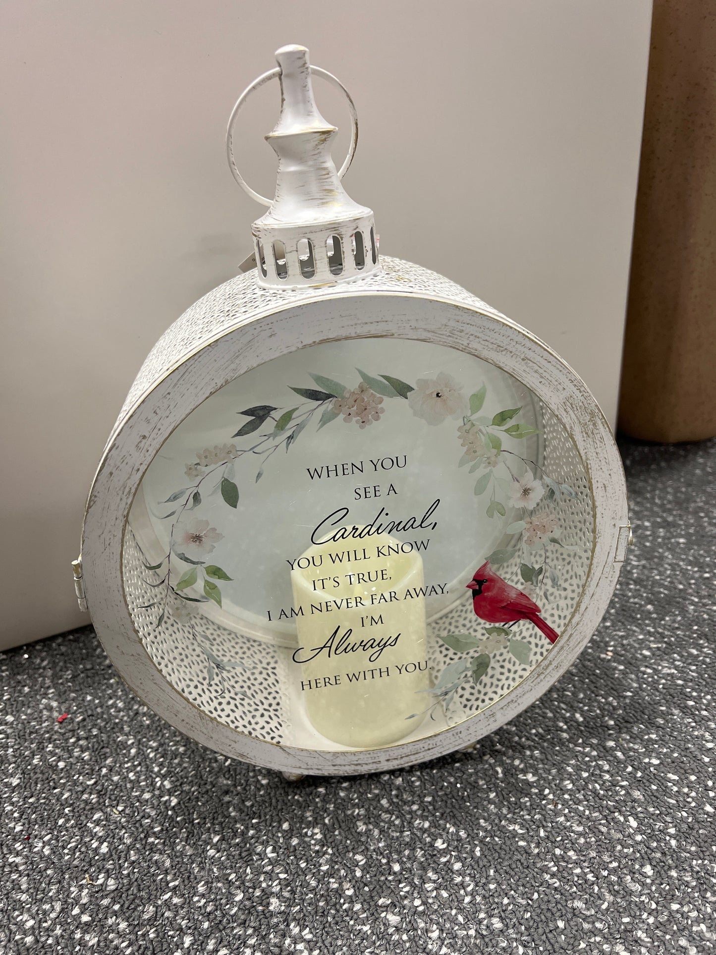 Cardinal Lantern Round Metal Lantern
