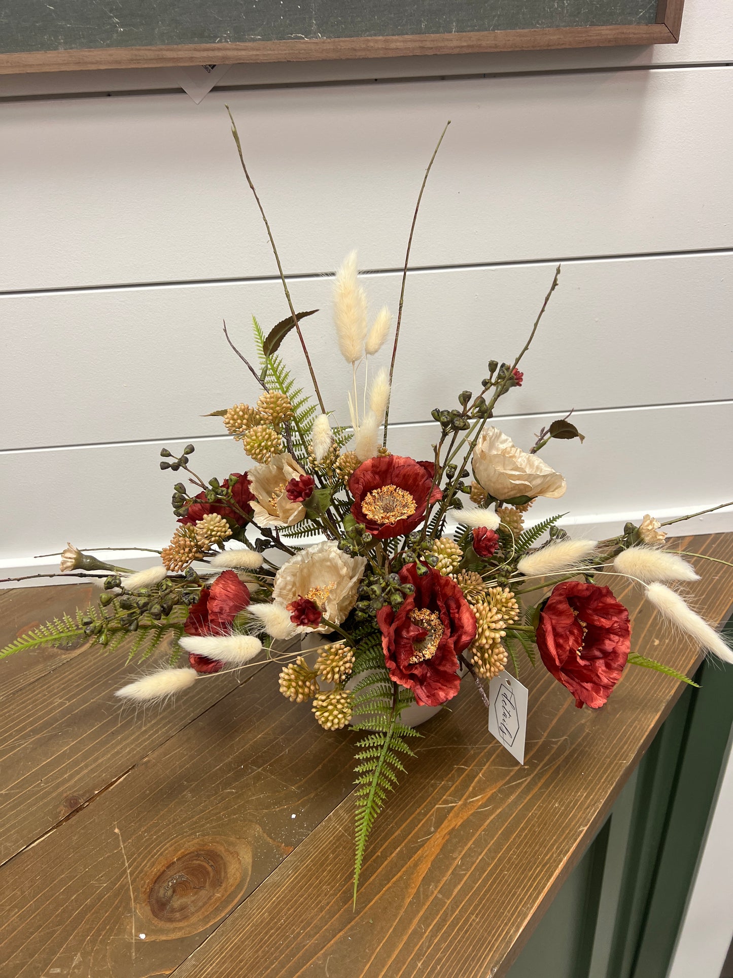 Red and Tan Poppy Arrangement