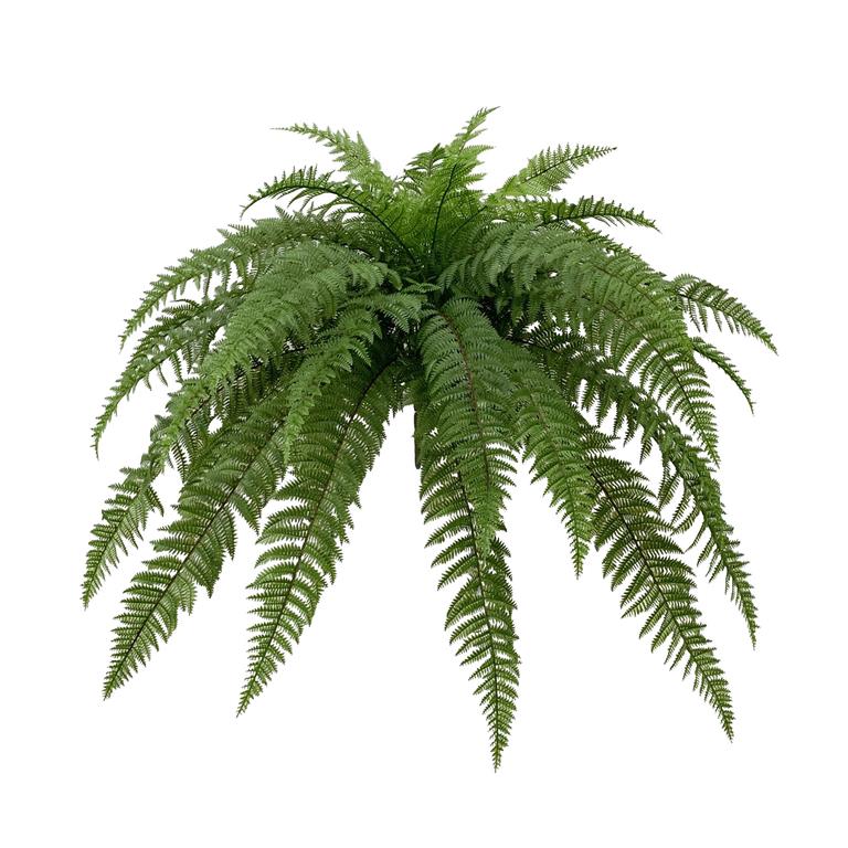 LEATHER FERN BUSH X7 W/37 LVS, 31", UV PROOF, GREEN
