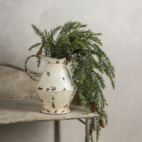 34" Draping Pine Bush with Pinecones