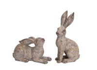 Set of 2 Resin Rabbit 7” 14”