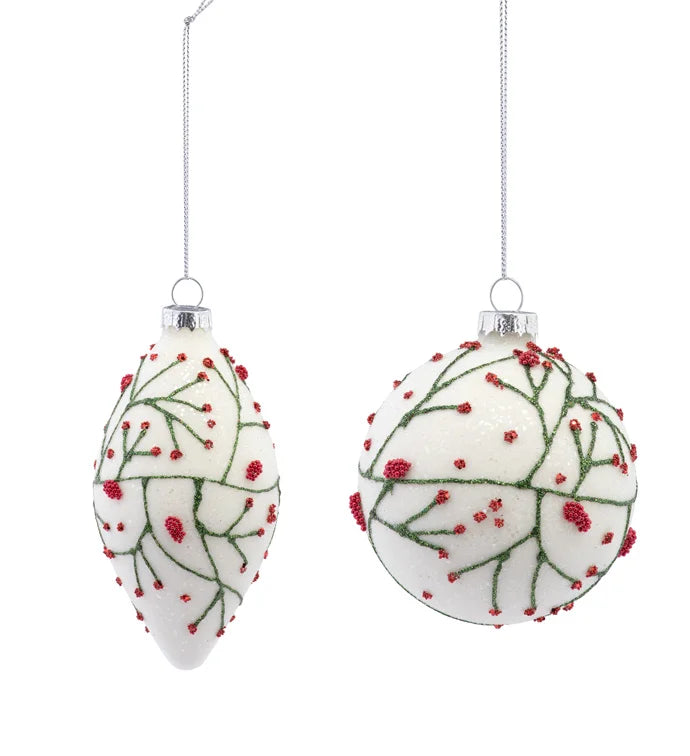 Red Berry Glass Ornament Assorted