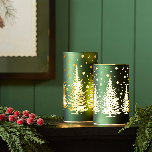Luminary Green Candle Holders