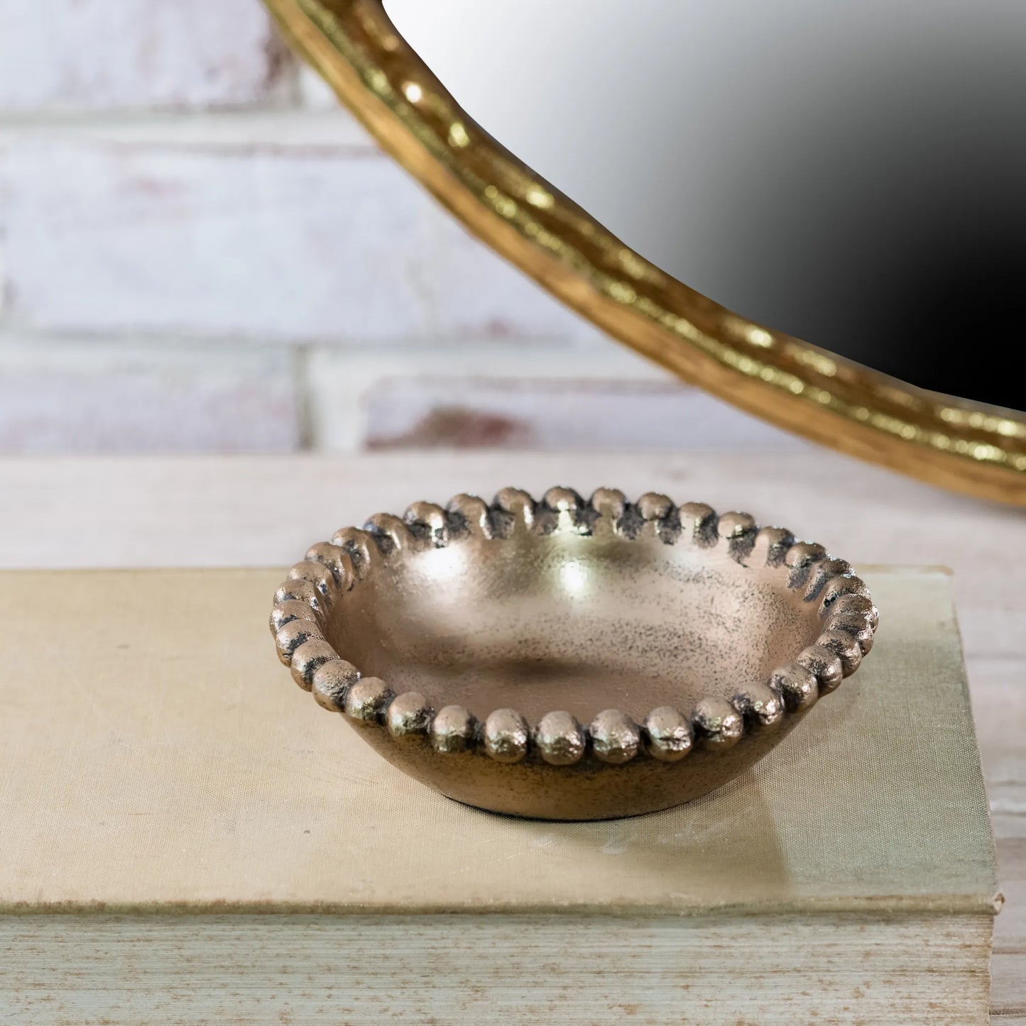 4.5” Gold Beaded Bowl