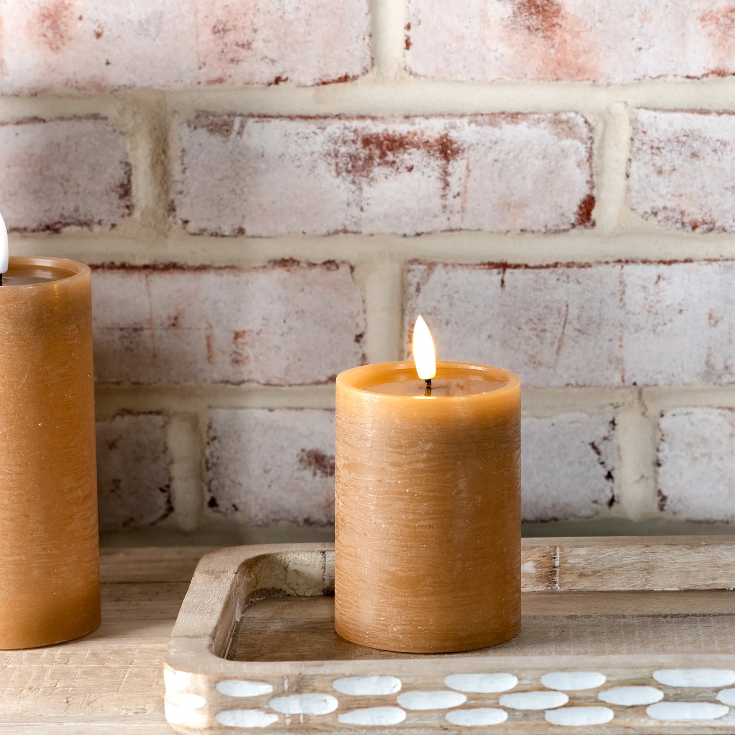4” Caramel LED Pillar Candle