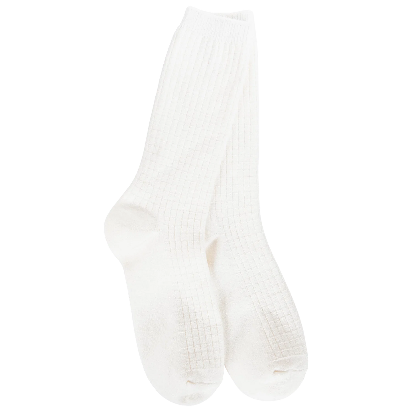 IVORY WAFFLE CREW SOCK