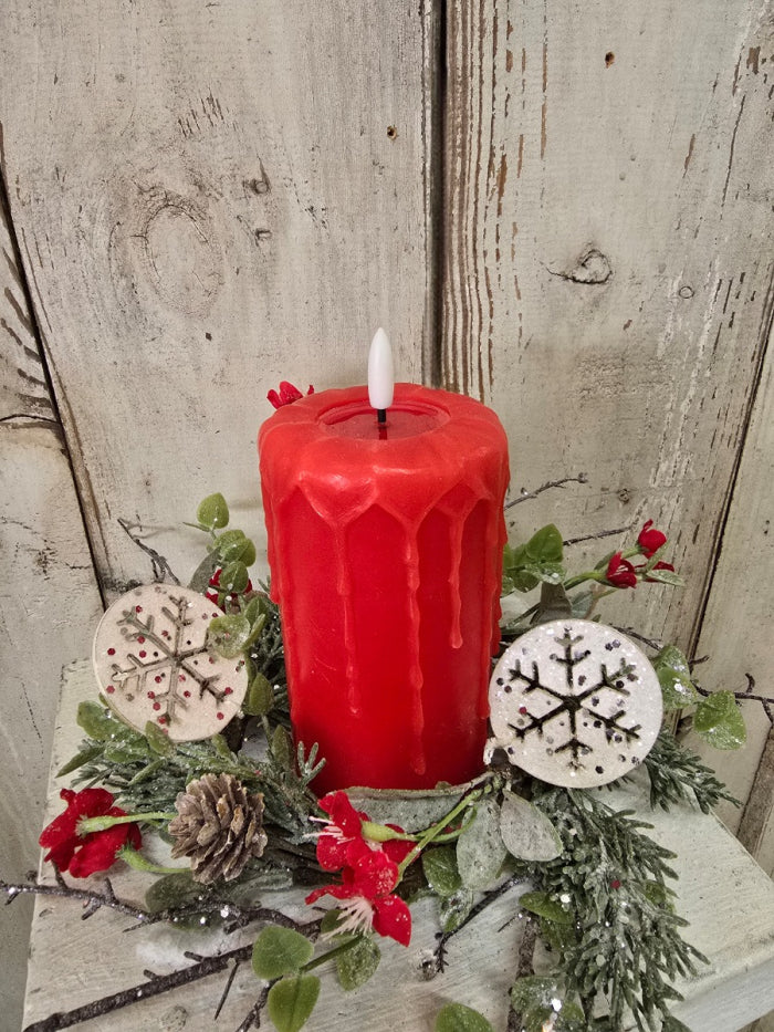 Frosted Snowflake 4.5” Candle Ring