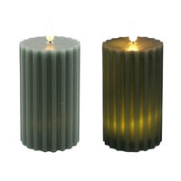 3x5 Green Ribbed LED Pillar