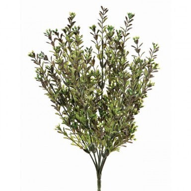 PLASTIC SEEDED BOXWOOD BUSH X9 16"