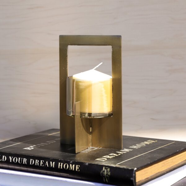 Brass Framed Candle Holder