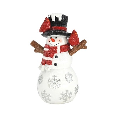 Small Resin Snowflake Snowman with Candle