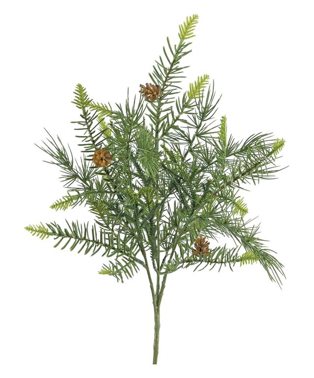 Mixed Cypress Bush w/ Cones, 18"